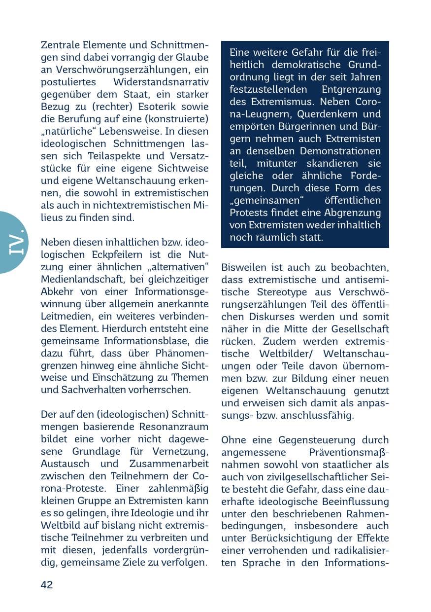 Seite 44 des Verfassungsschutzbericht 2021 Saarland