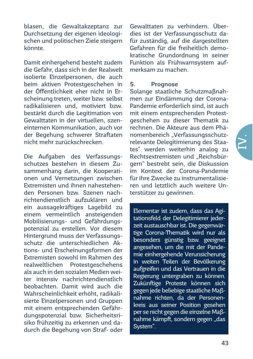 Seite 45 des Verfassungsschutzbericht 2021 Saarland