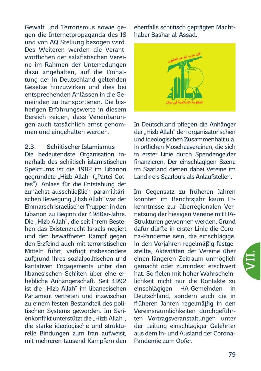 Seite 81 des Verfassungsschutzbericht 2021 Saarland