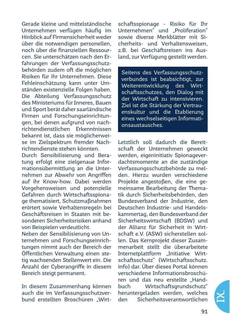 Seite 93 des Verfassungsschutzbericht 2021 Saarland