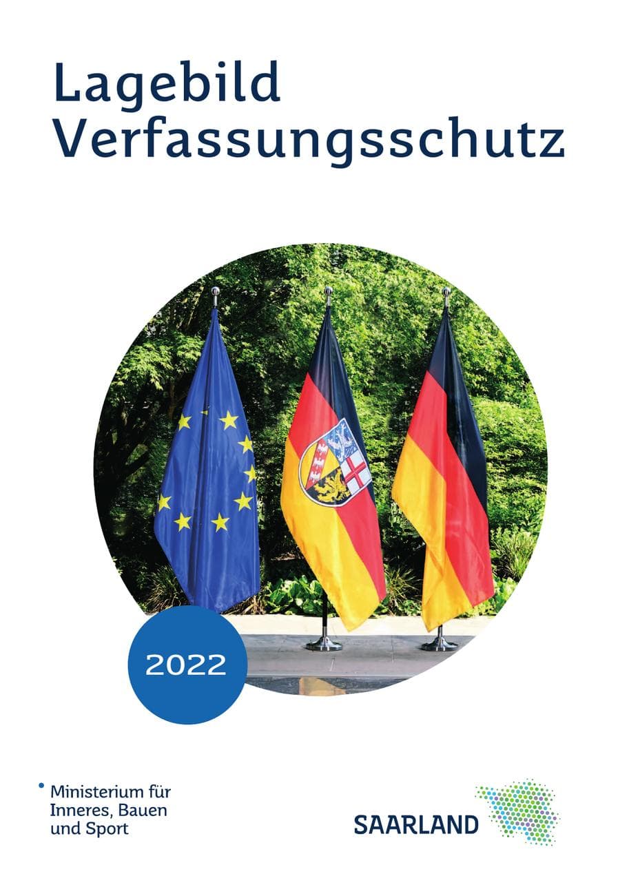 Seite 1 des Verfassungsschutzbericht 2022 Saarland