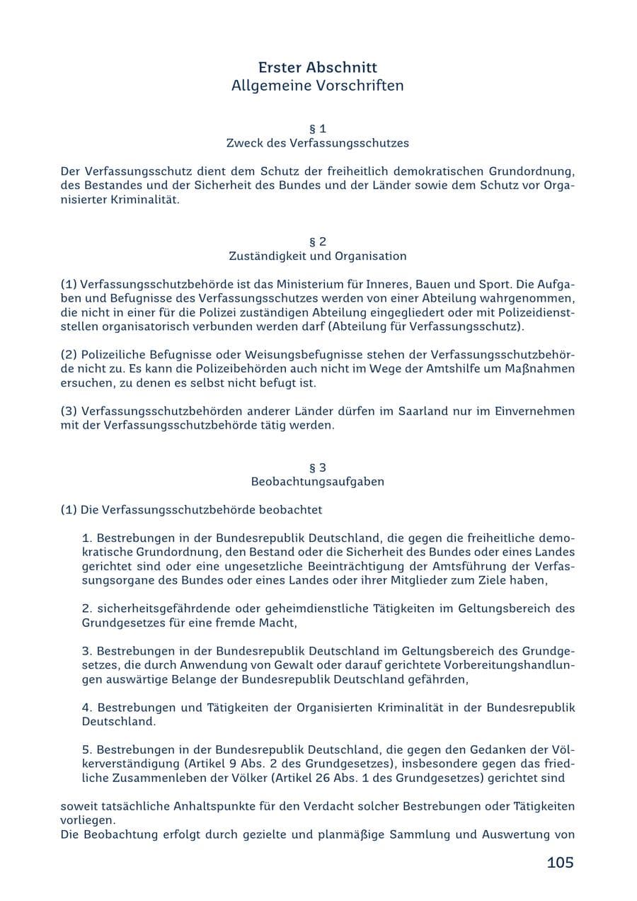 Seite 105 des Verfassungsschutzbericht 2022 Saarland