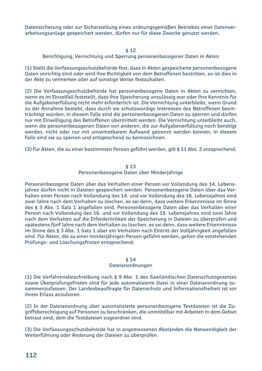 Seite 112 des Verfassungsschutzbericht 2022 Saarland