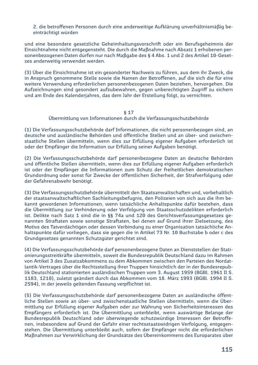 Seite 115 des Verfassungsschutzbericht 2022 Saarland