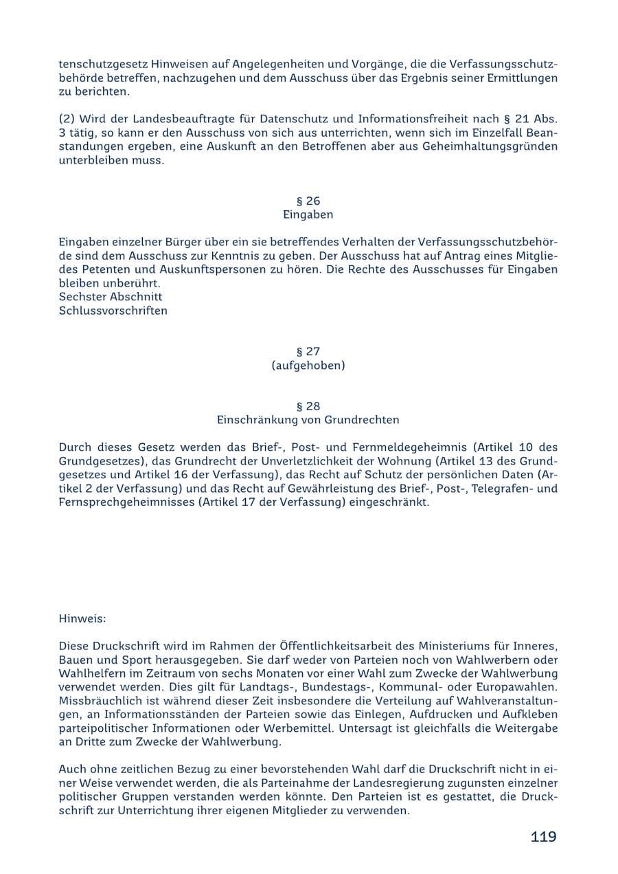 Seite 119 des Verfassungsschutzbericht 2022 Saarland