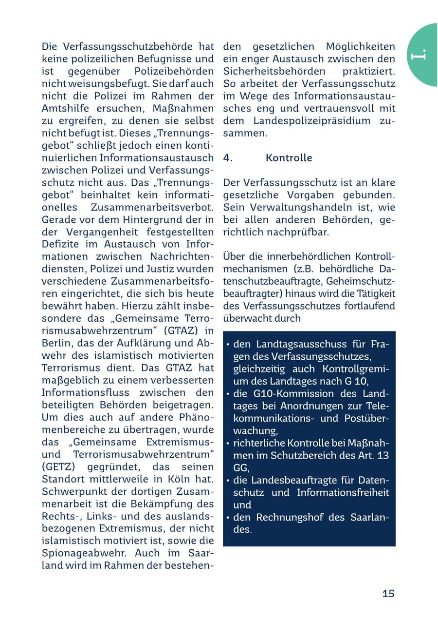 Seite 15 des Verfassungsschutzbericht 2022 Saarland