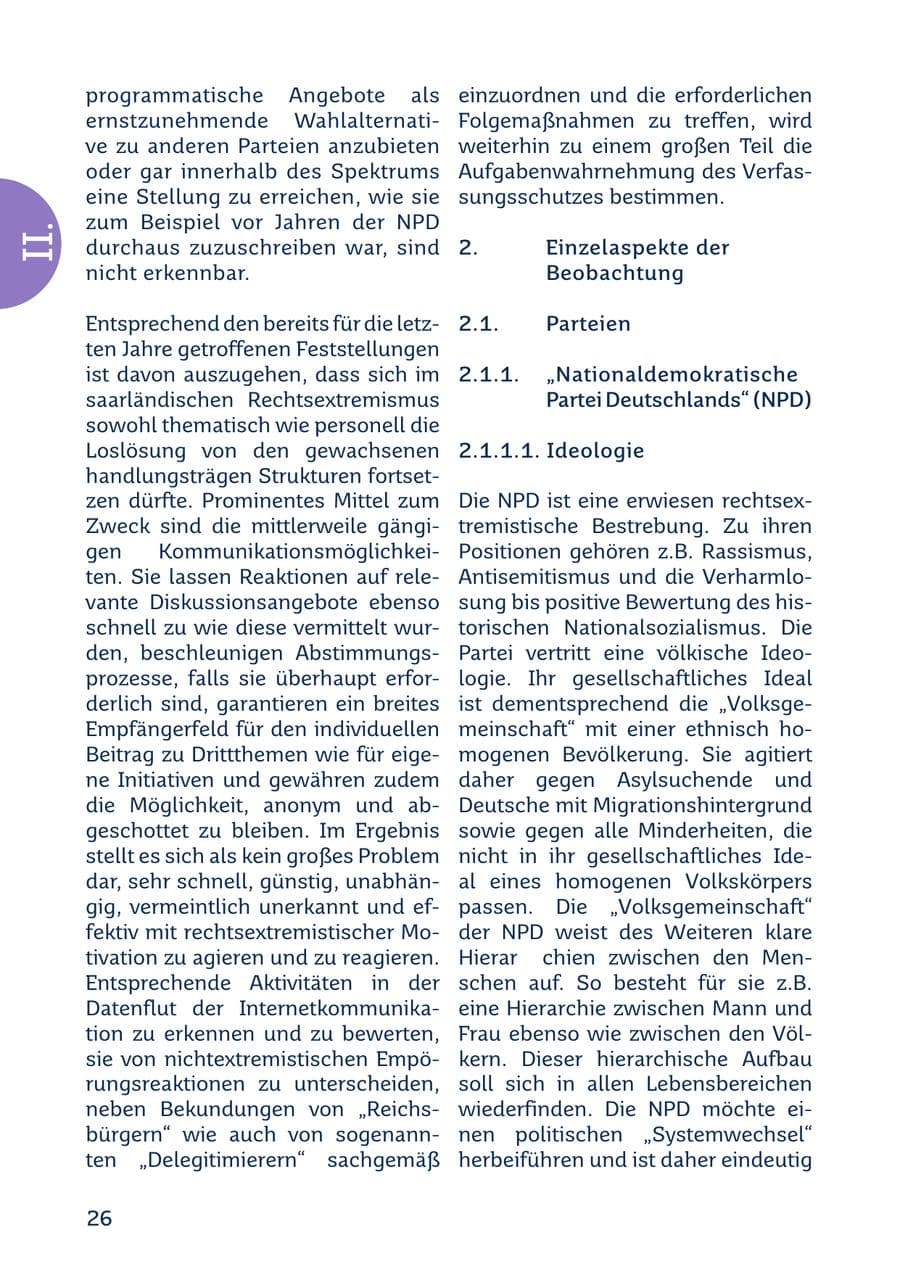 Seite 26 des Verfassungsschutzbericht 2022 Saarland