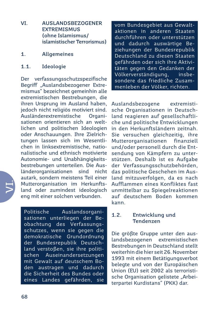 Seite 68 des Verfassungsschutzbericht 2022 Saarland