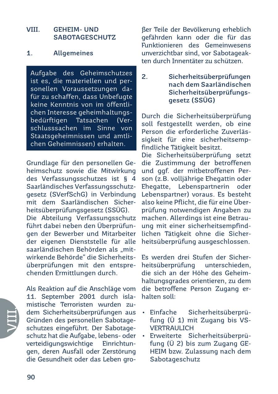 Seite 90 des Verfassungsschutzbericht 2022 Saarland