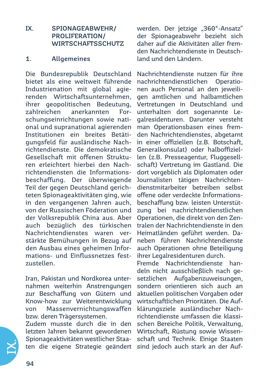 Seite 94 des Verfassungsschutzbericht 2022 Saarland