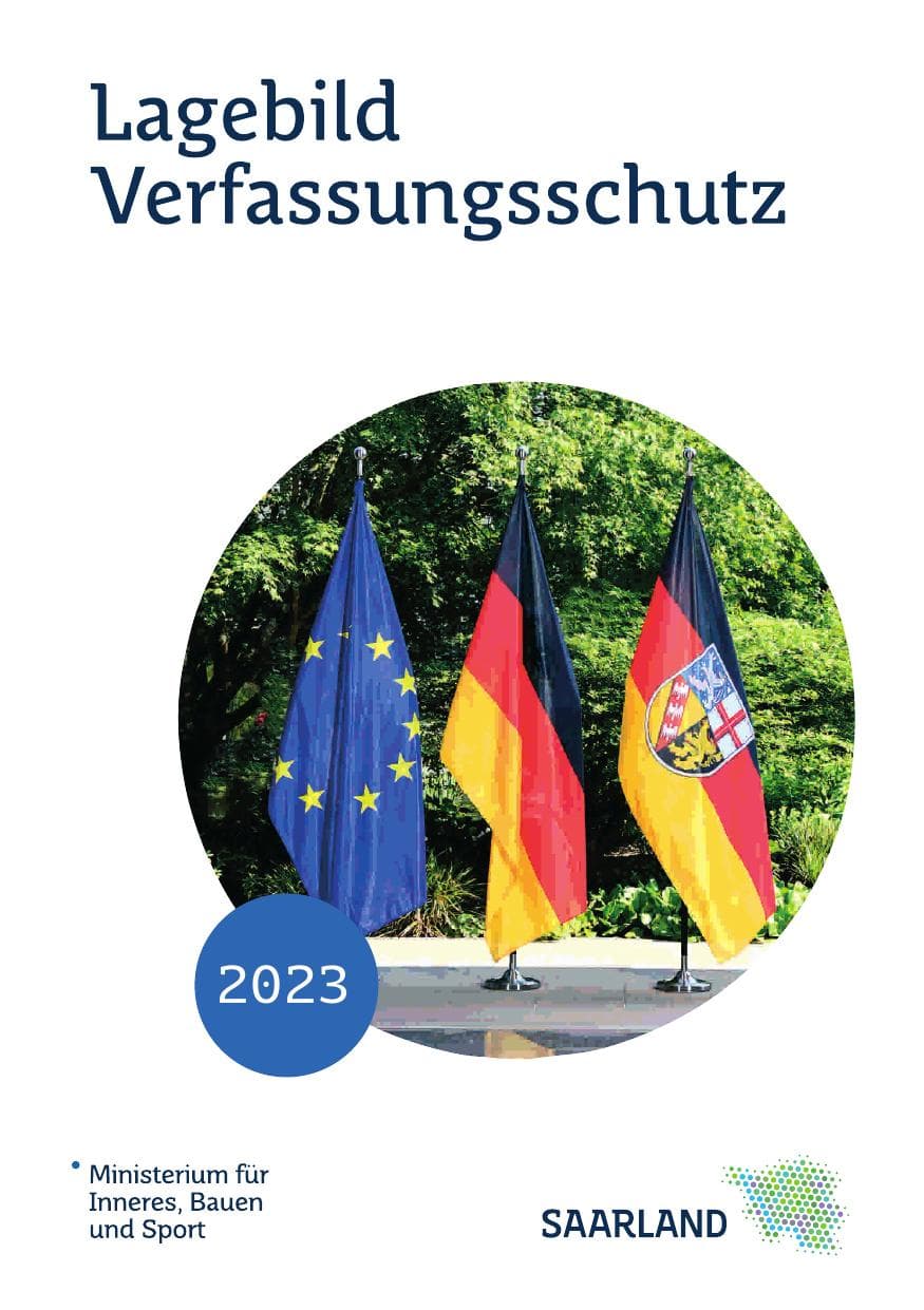Seite 1 des Verfassungsschutzbericht 2023 Saarland