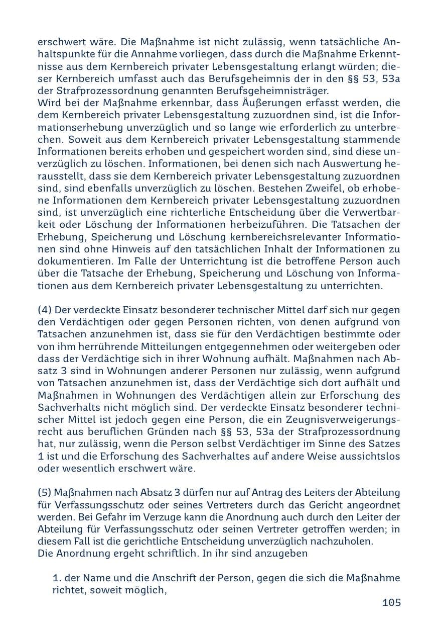 Seite 105 des Verfassungsschutzbericht 2023 Saarland