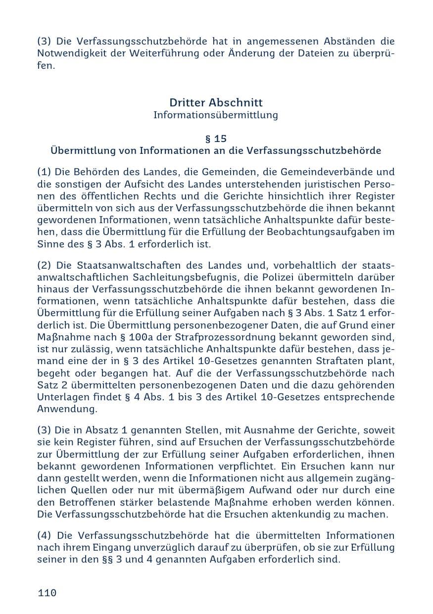 Seite 110 des Verfassungsschutzbericht 2023 Saarland