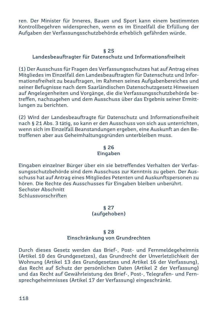 Seite 118 des Verfassungsschutzbericht 2023 Saarland