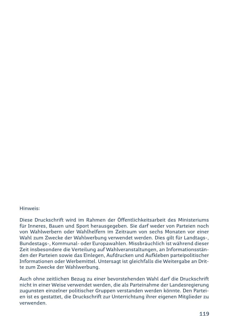Seite 119 des Verfassungsschutzbericht 2023 Saarland