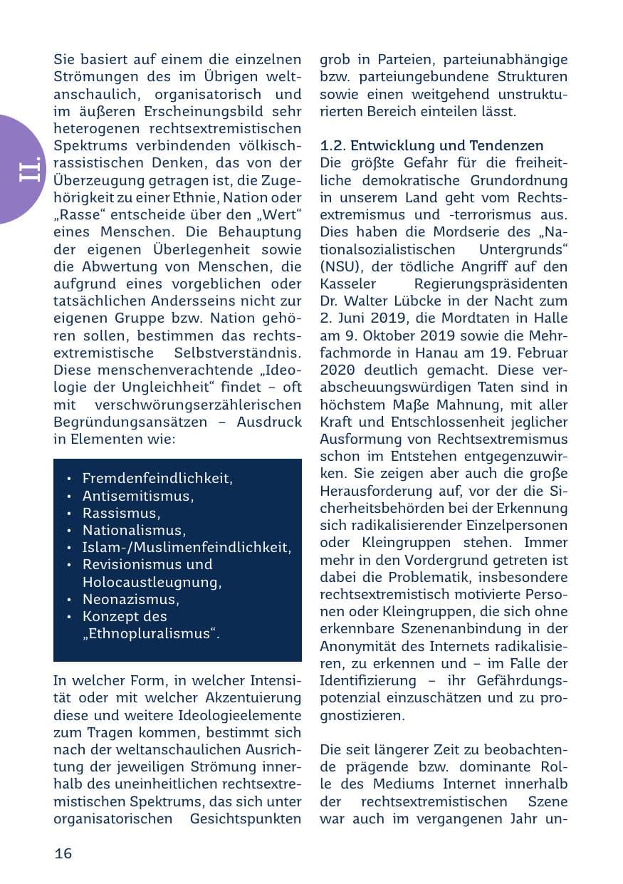 Seite 16 des Verfassungsschutzbericht 2023 Saarland