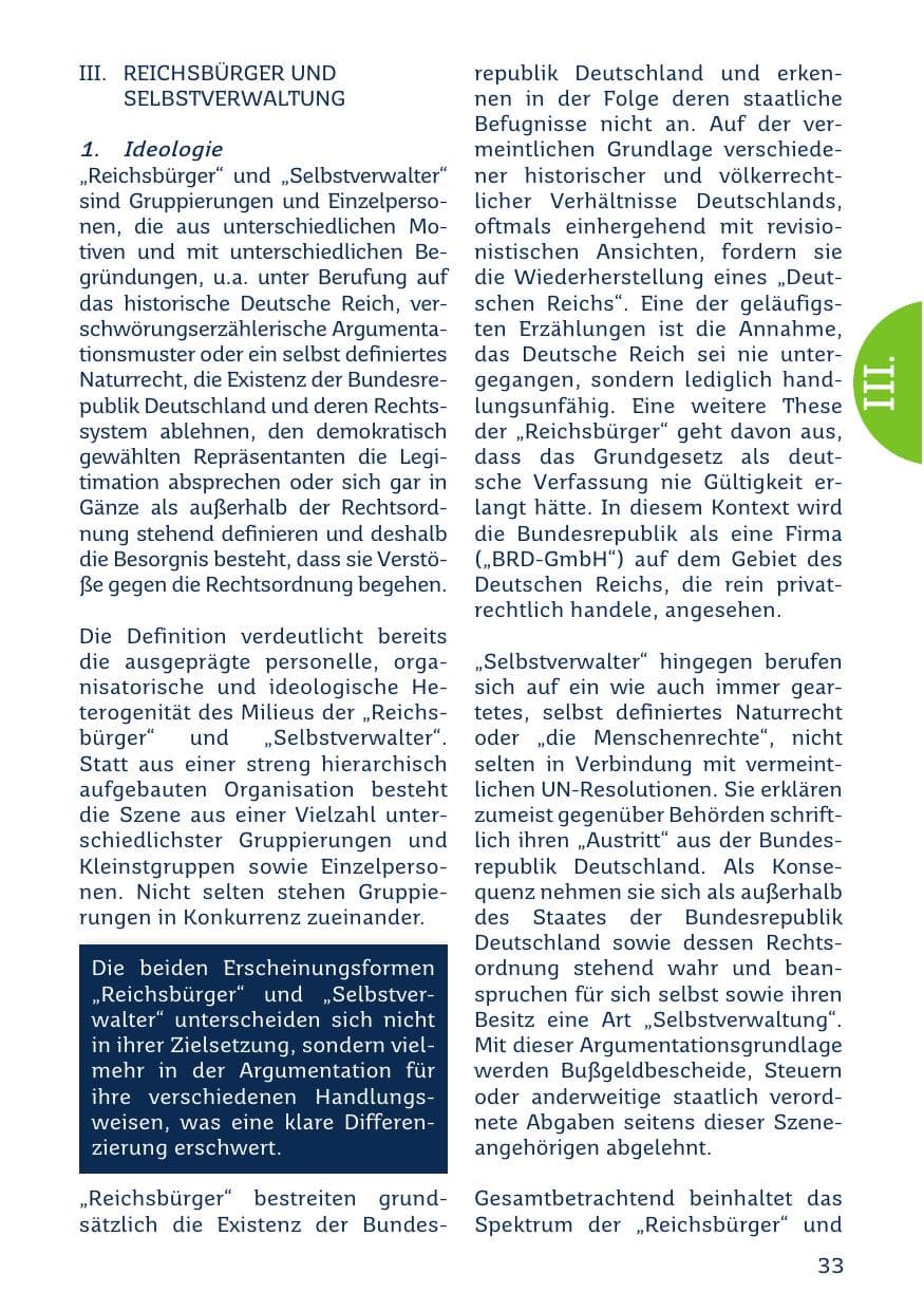 Seite 33 des Verfassungsschutzbericht 2023 Saarland