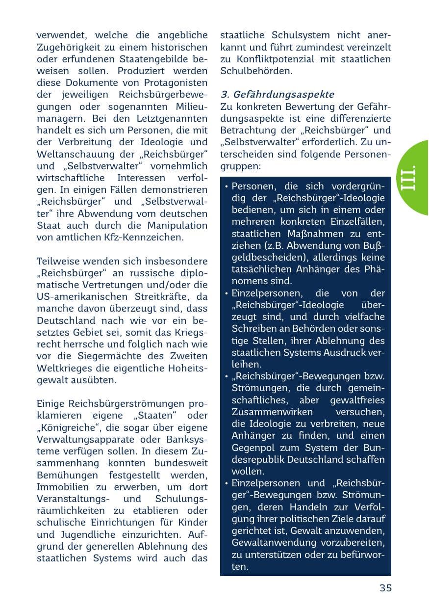 Seite 35 des Verfassungsschutzbericht 2023 Saarland