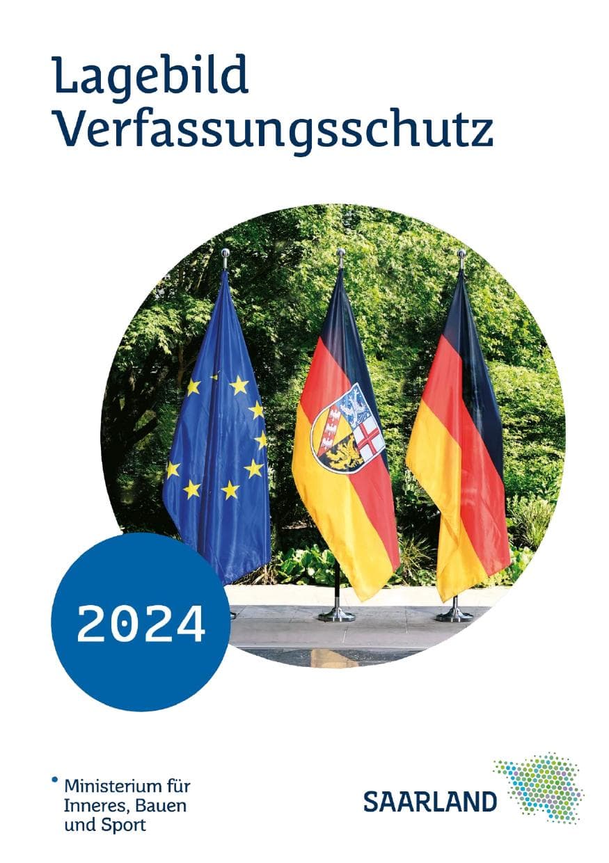Seite 1 des Verfassungsschutzbericht 2024 Saarland