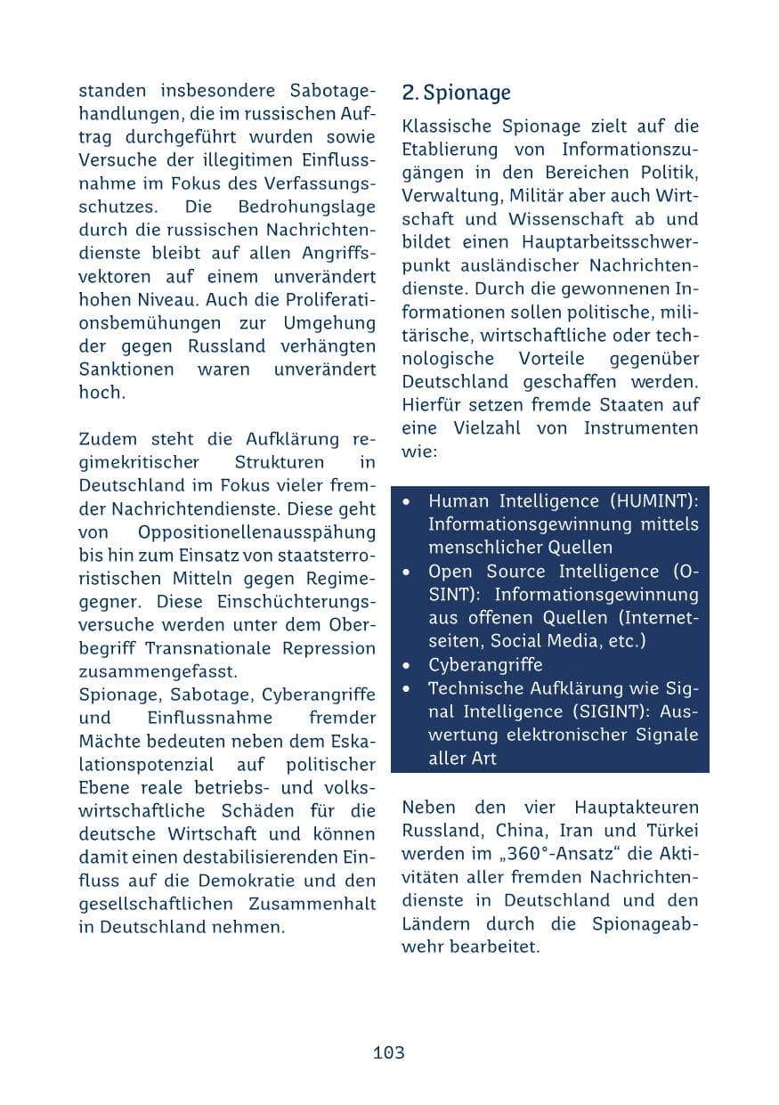 Seite 103 des Verfassungsschutzbericht 2024 Saarland