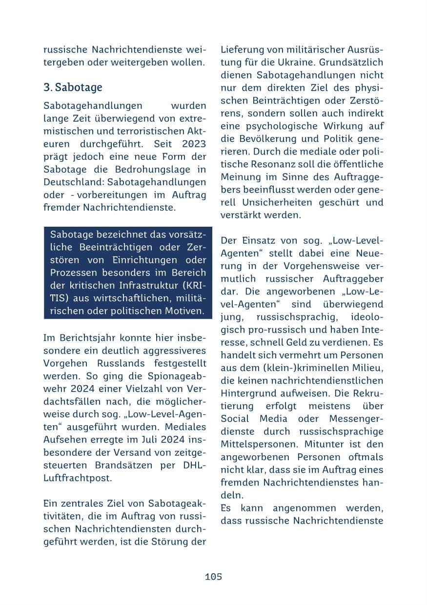 Seite 105 des Verfassungsschutzbericht 2024 Saarland