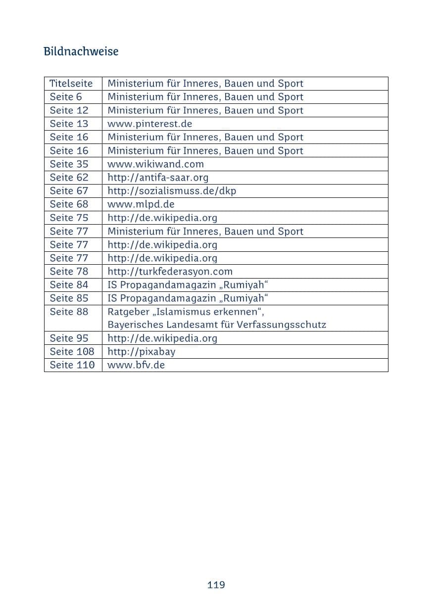 Seite 119 des Verfassungsschutzbericht 2024 Saarland