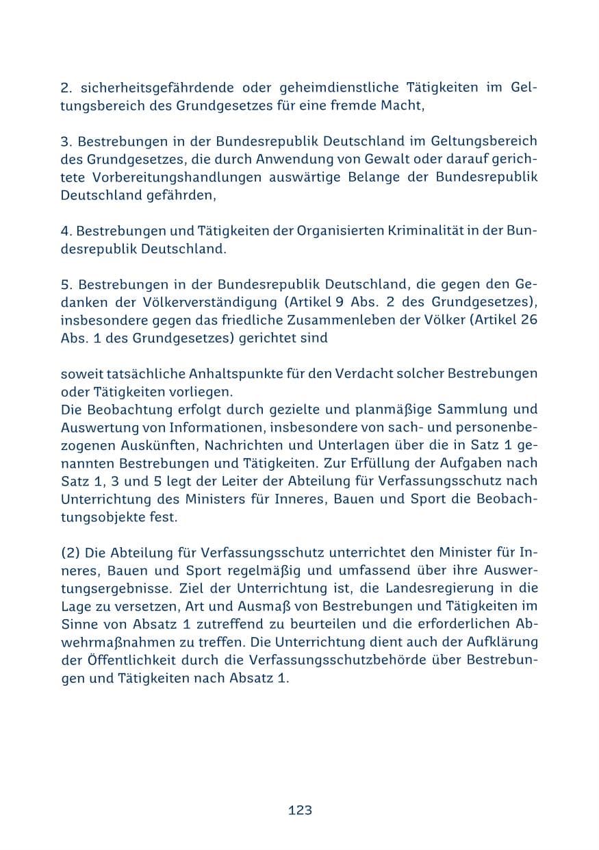 Seite 123 des Verfassungsschutzbericht 2024 Saarland