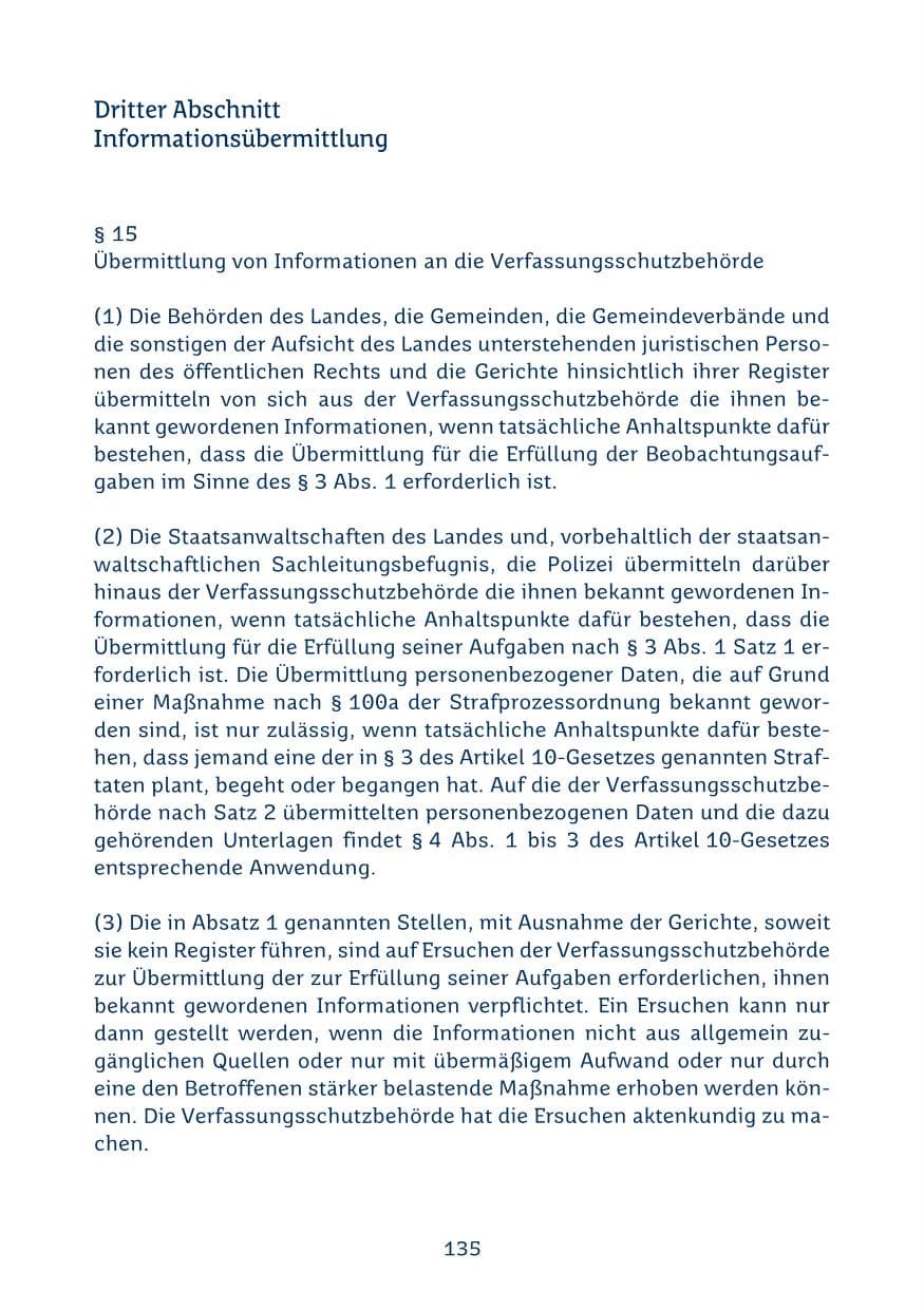 Seite 135 des Verfassungsschutzbericht 2024 Saarland