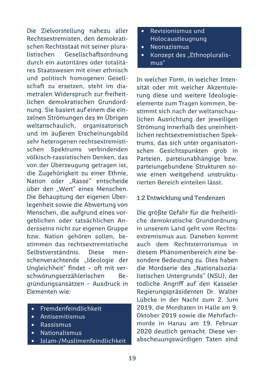 Seite 19 des Verfassungsschutzbericht 2024 Saarland