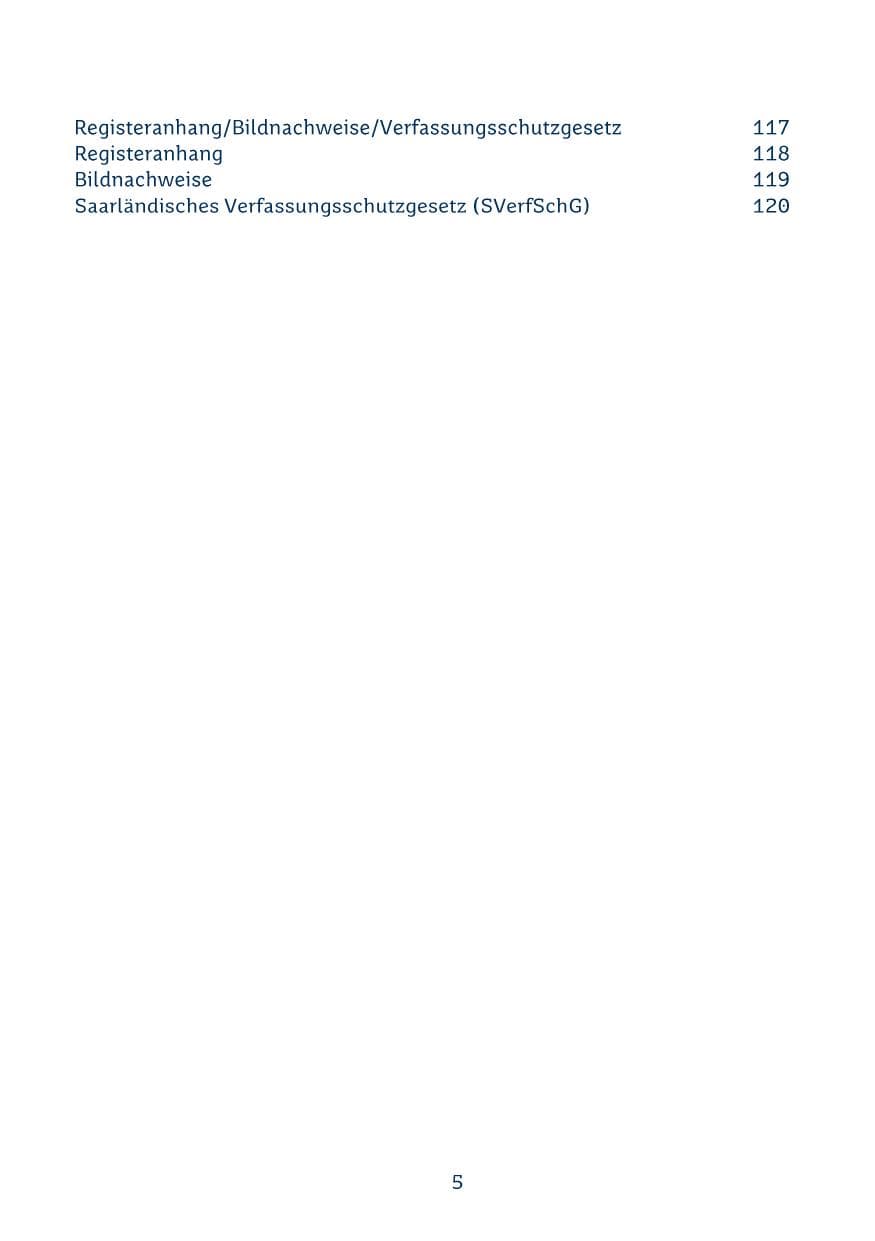Seite 5 des Verfassungsschutzbericht 2024 Saarland