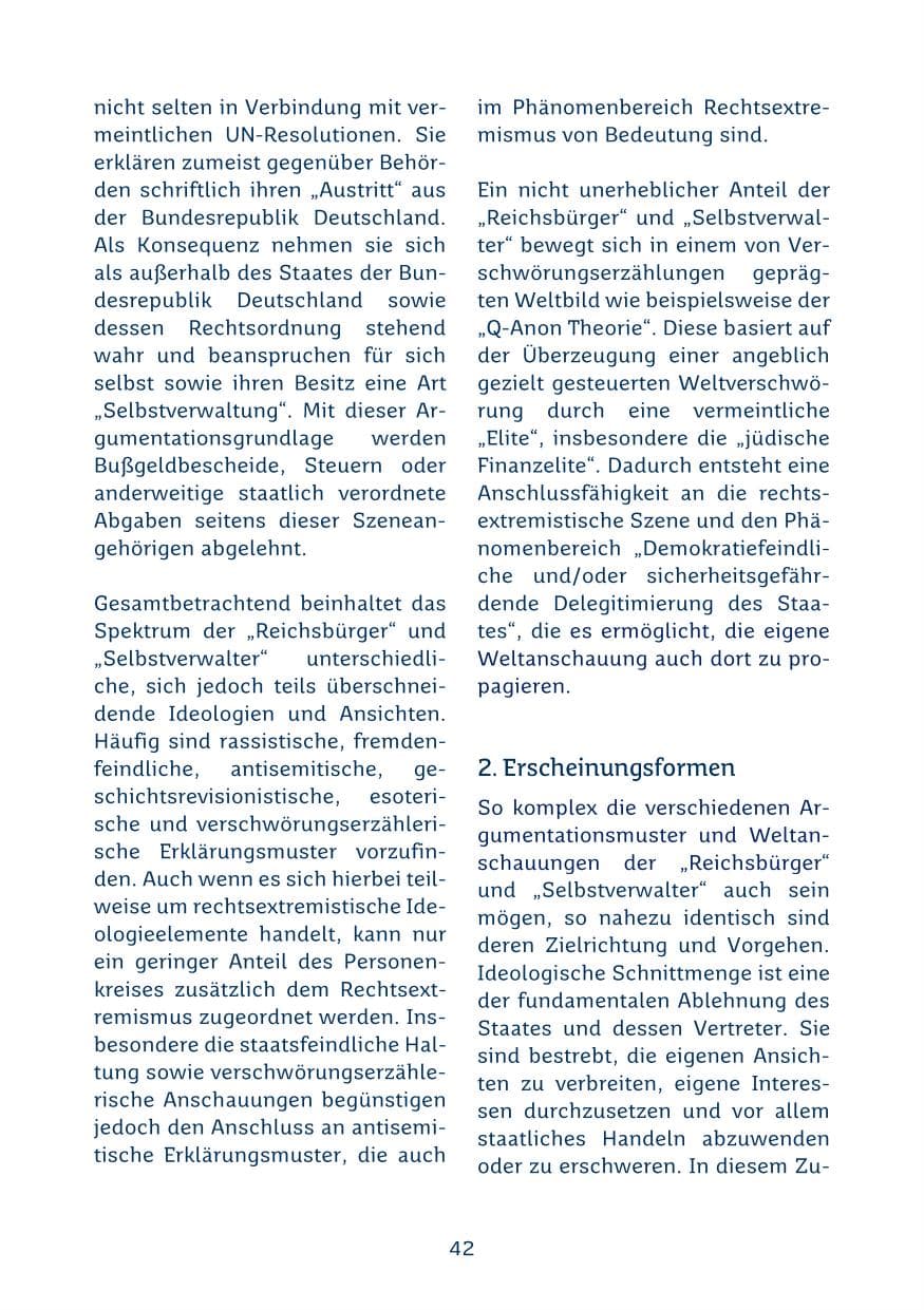 Seite 42 des Verfassungsschutzbericht 2024 Saarland