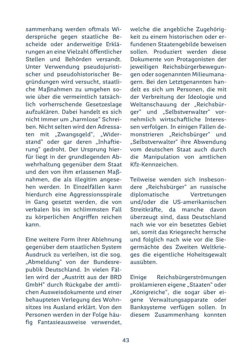 Seite 43 des Verfassungsschutzbericht 2024 Saarland