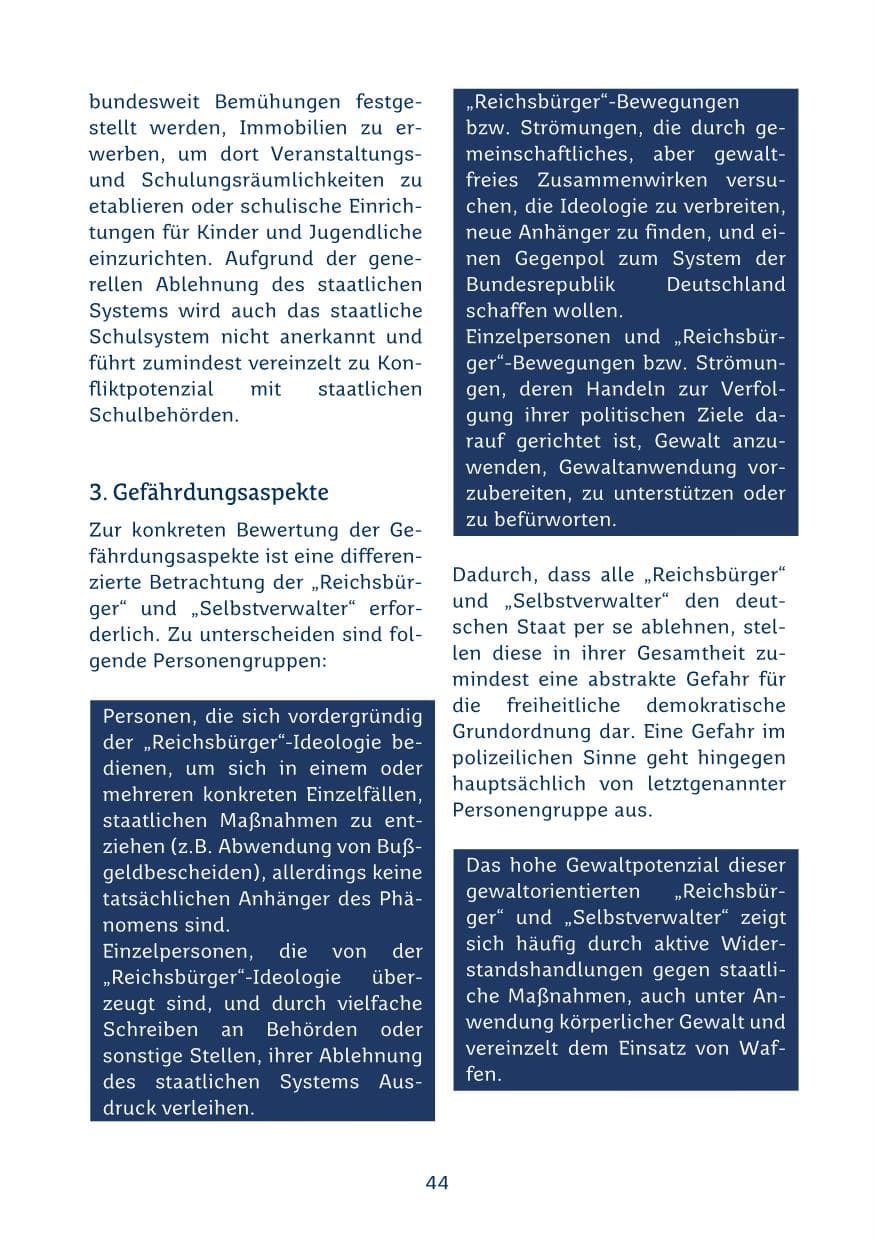 Seite 44 des Verfassungsschutzbericht 2024 Saarland