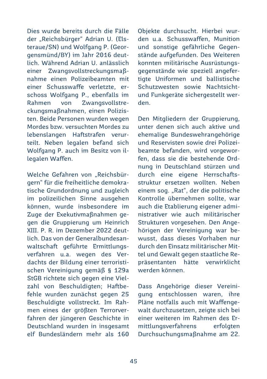 Seite 45 des Verfassungsschutzbericht 2024 Saarland