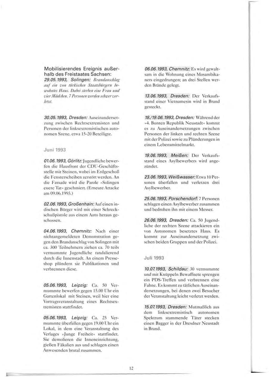 Seite 13 des Verfassungsschutzbericht 1993 Sachsen