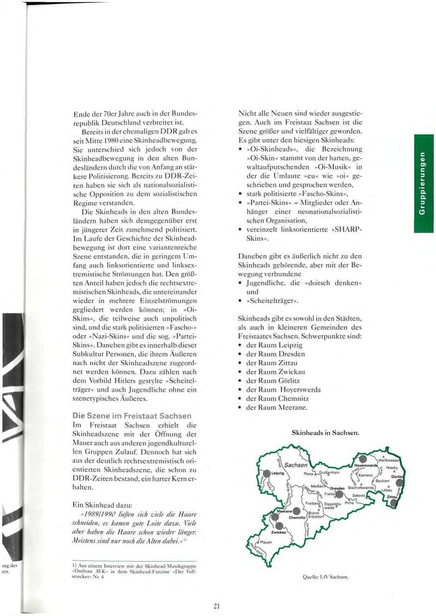 Seite 22 des Verfassungsschutzbericht 1993 Sachsen