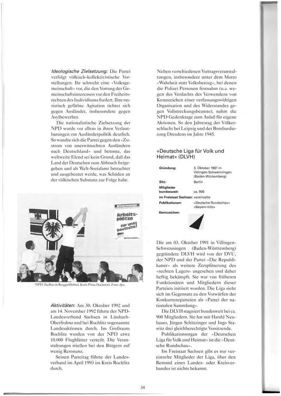 Seite 35 des Verfassungsschutzbericht 1993 Sachsen