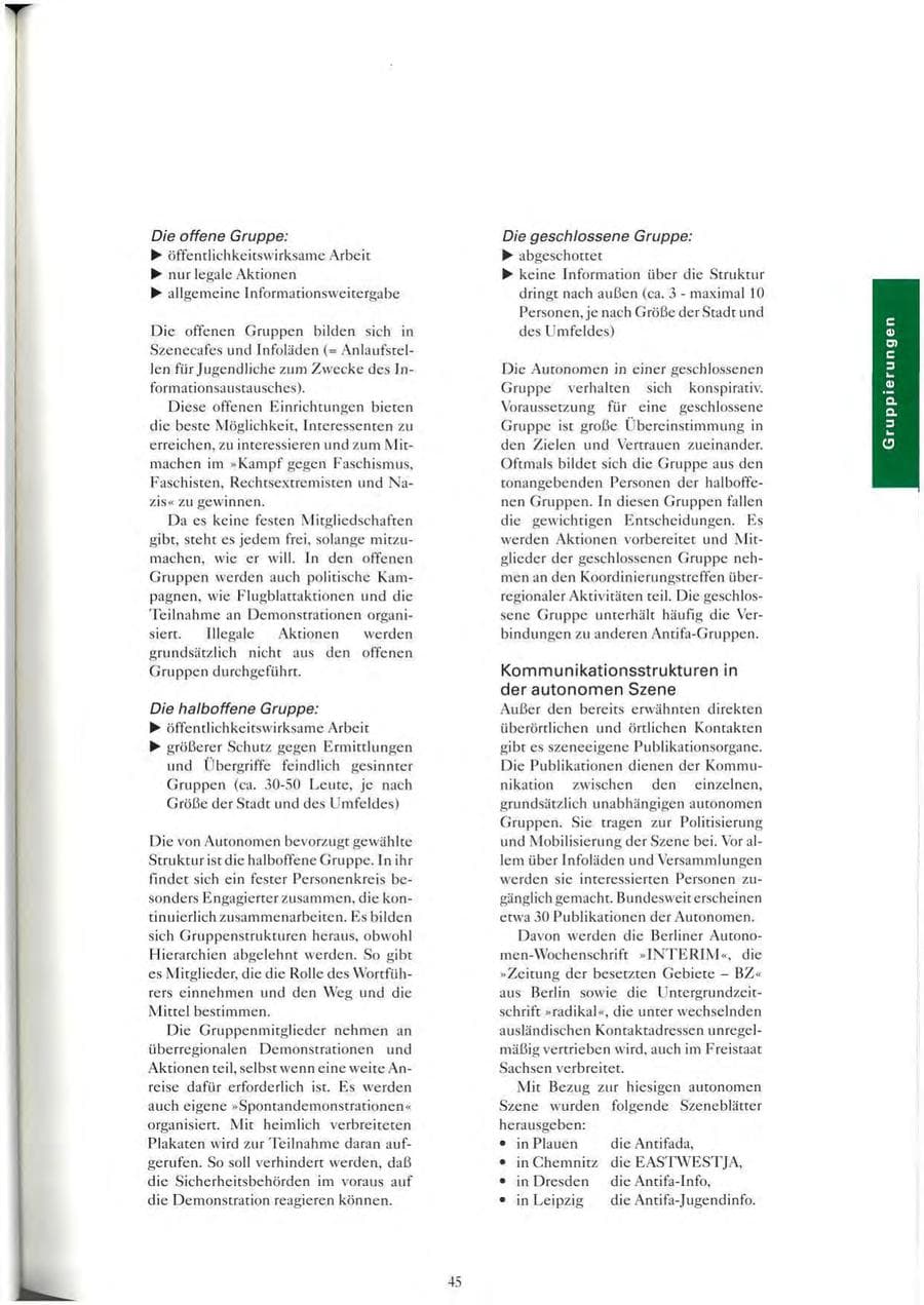 Seite 46 des Verfassungsschutzbericht 1993 Sachsen