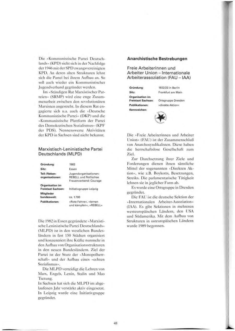 Seite 49 des Verfassungsschutzbericht 1993 Sachsen