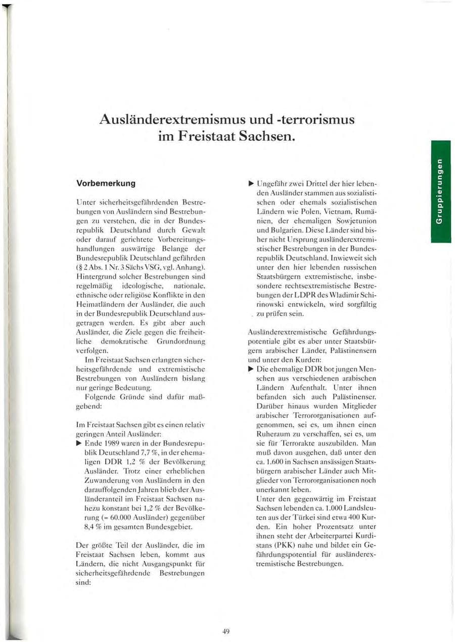 Seite 50 des Verfassungsschutzbericht 1993 Sachsen