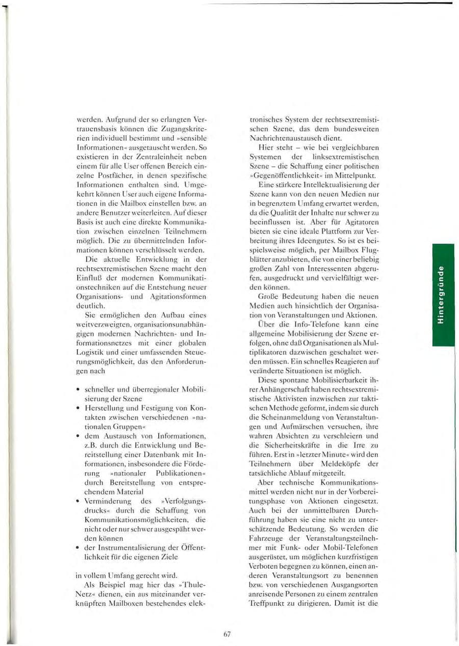 Seite 68 des Verfassungsschutzbericht 1993 Sachsen