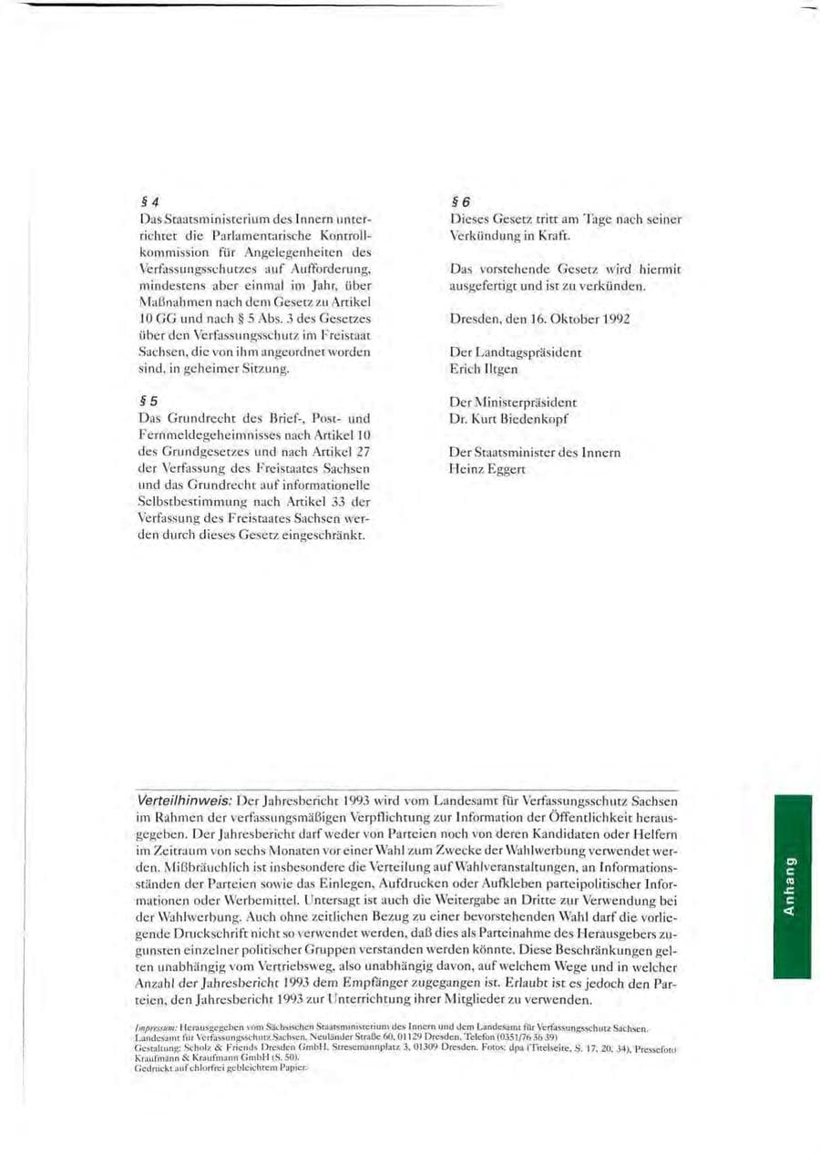 Seite 90 des Verfassungsschutzbericht 1993 Sachsen