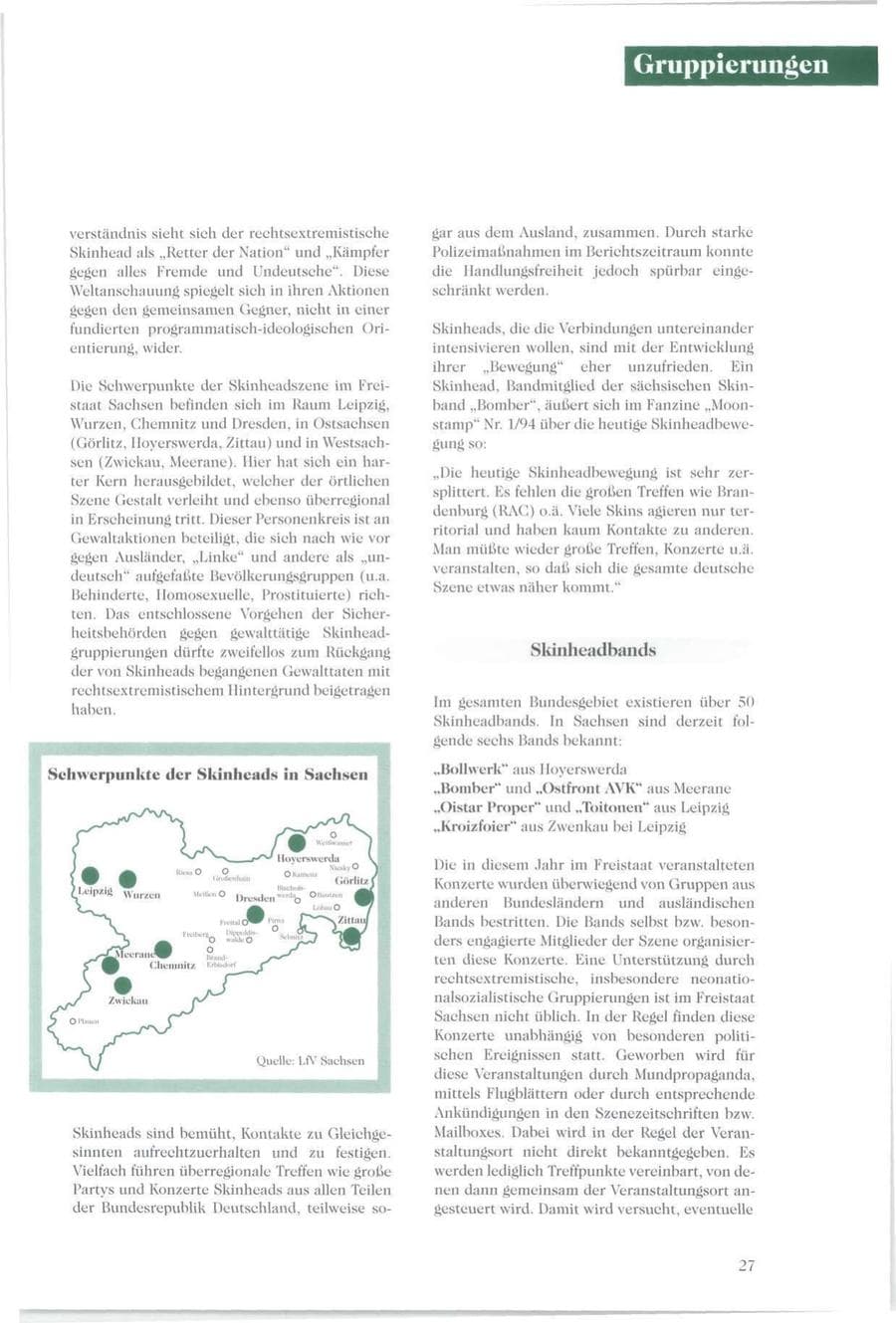 Seite 26 des Verfassungsschutzbericht 1994 Sachsen