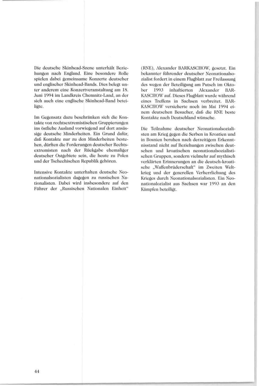 Seite 43 des Verfassungsschutzbericht 1994 Sachsen