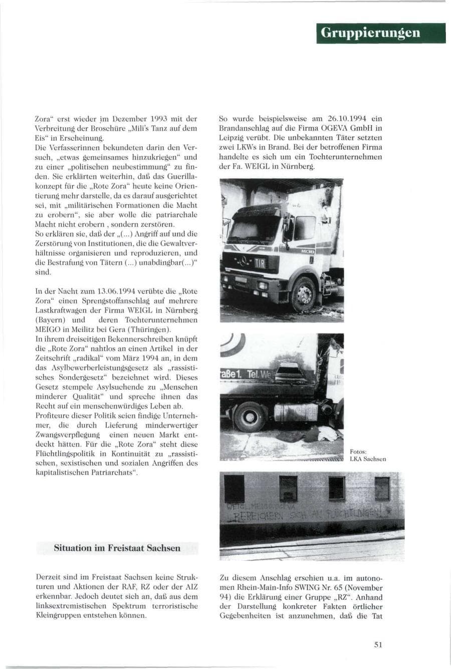 Seite 50 des Verfassungsschutzbericht 1994 Sachsen