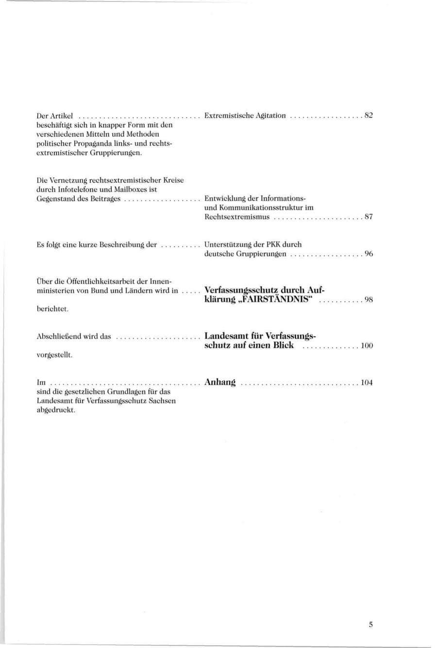 Seite 6 des Verfassungsschutzbericht 1994 Sachsen