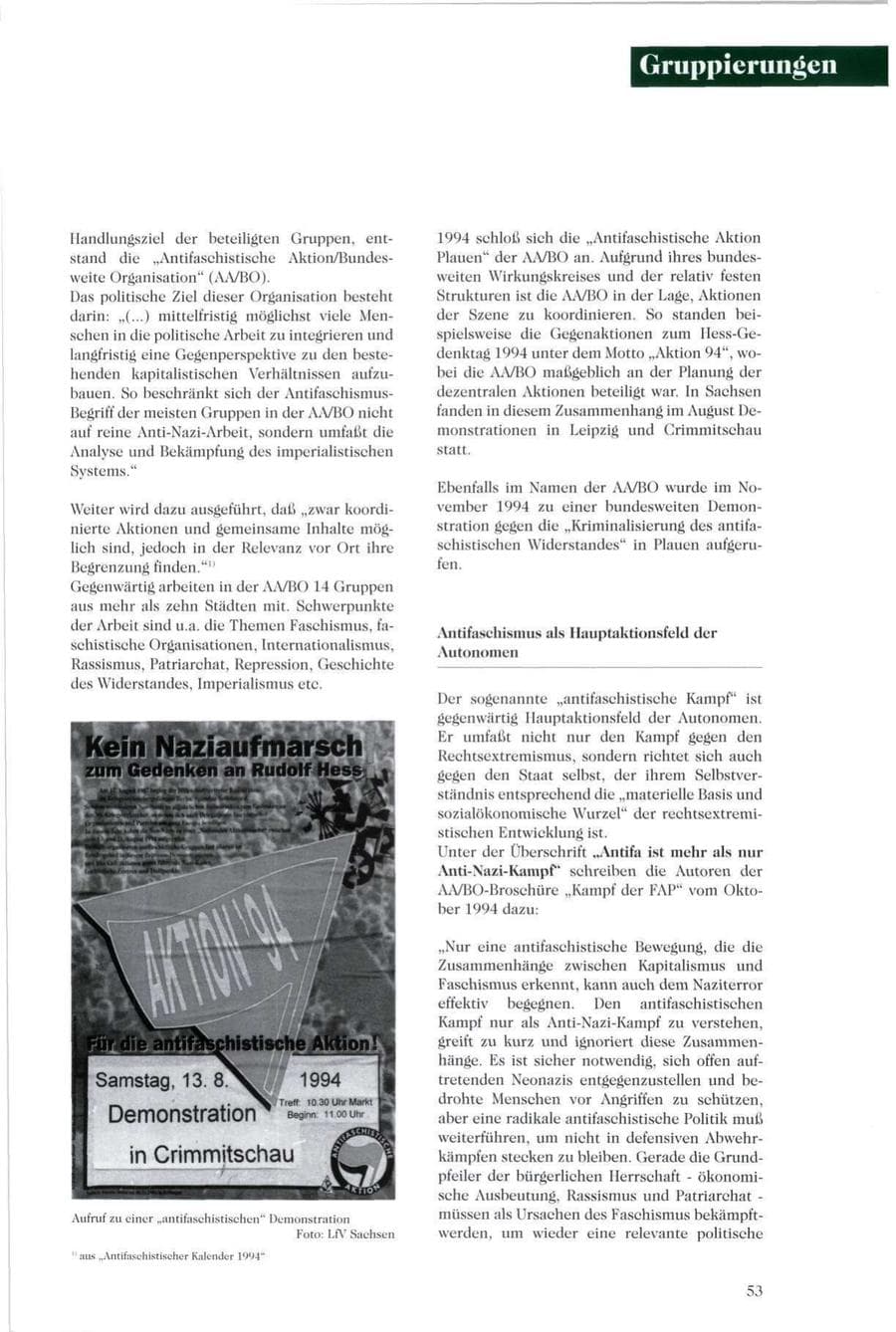 Seite 52 des Verfassungsschutzbericht 1994 Sachsen