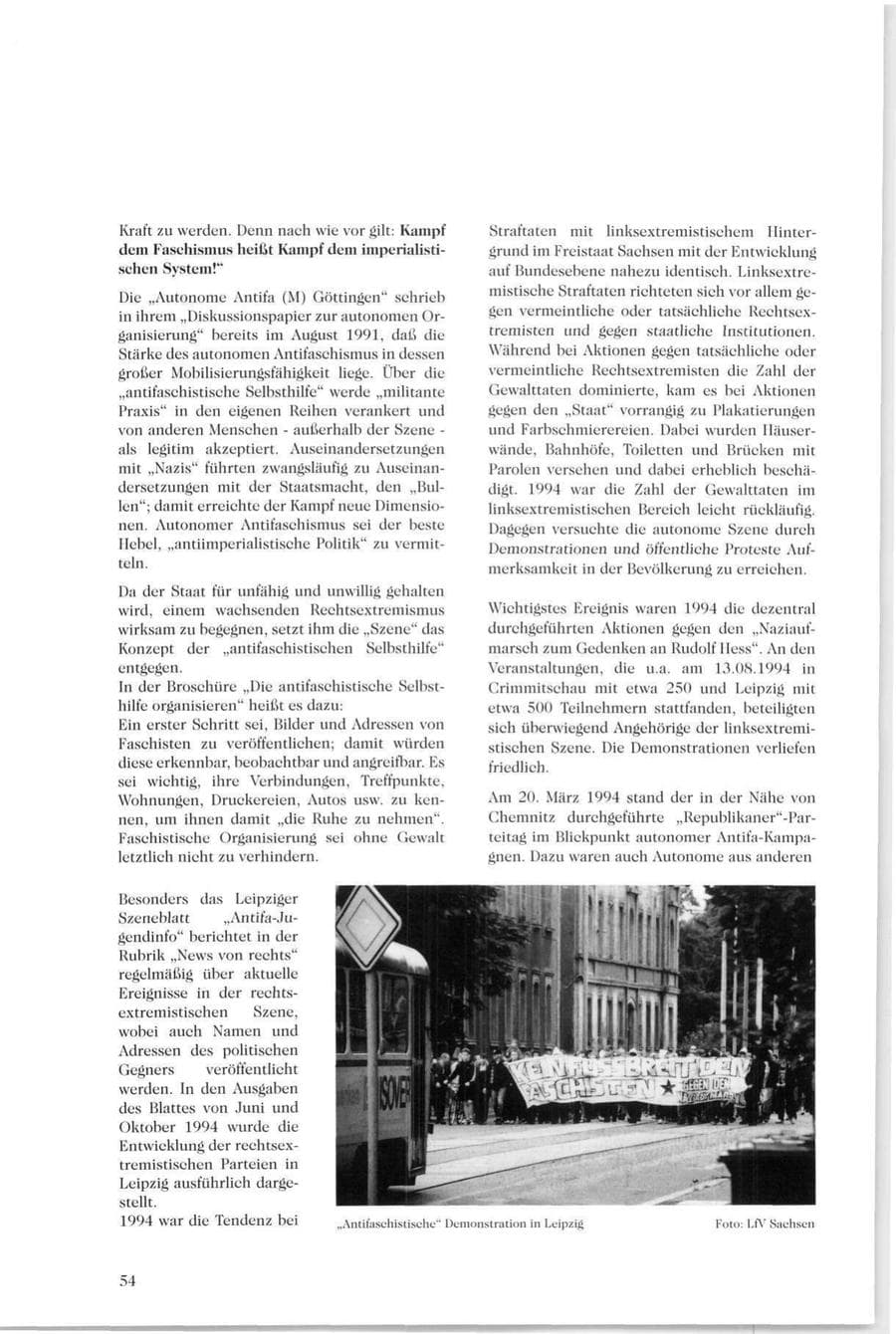 Seite 53 des Verfassungsschutzbericht 1994 Sachsen