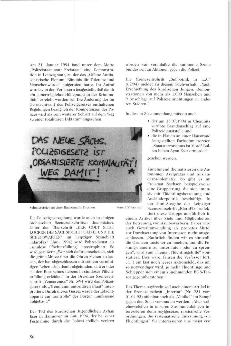 Seite 55 des Verfassungsschutzbericht 1994 Sachsen