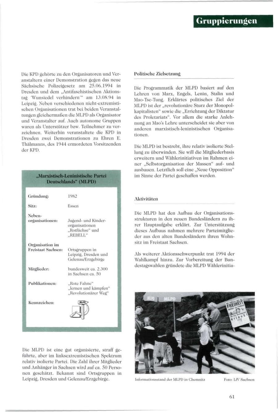 Seite 60 des Verfassungsschutzbericht 1994 Sachsen